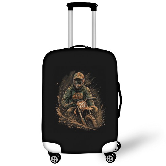 Dirt Bike Biker Stuck in Mud Offroad Rider Luggage Covers