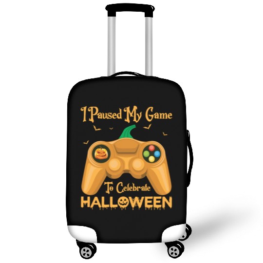 I Paused My Game To Celebrate Halloween pumpkin Luggage Covers