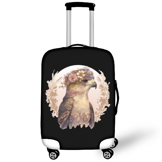 Watercolor Hawk Bird Of Prey Flower Crown Floral B Luggage Covers