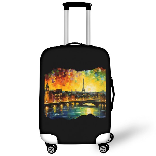 Starry Night over Paris Van Gogh Eiffel Tower Luggage Covers