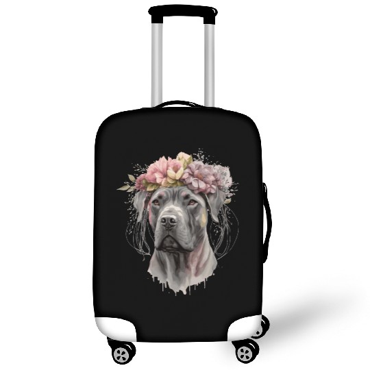 Cute Cane Corso Flower Crown Pet Dog Floral Puppy Luggage Covers