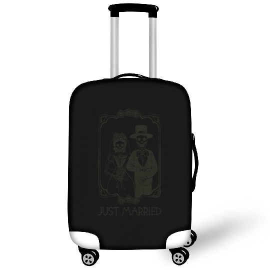 Halloween Skeletons Bride Groom Just Married Luggage Covers