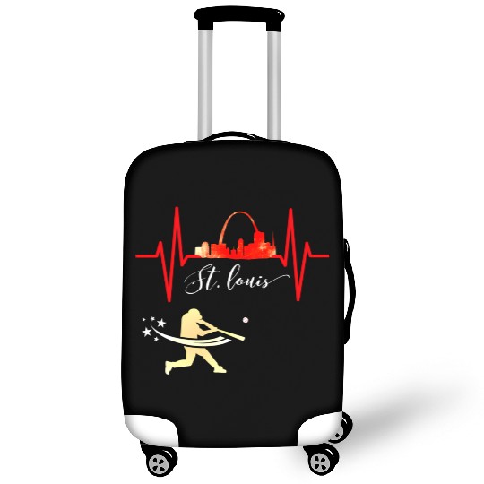 Saint Louis Red Cardinal Dress Heartbeat Baseball Luggage Covers