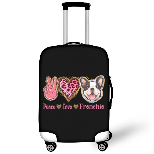 Leopard Peace Love Frenchie Funny Dog Mom Mothers Luggage Covers