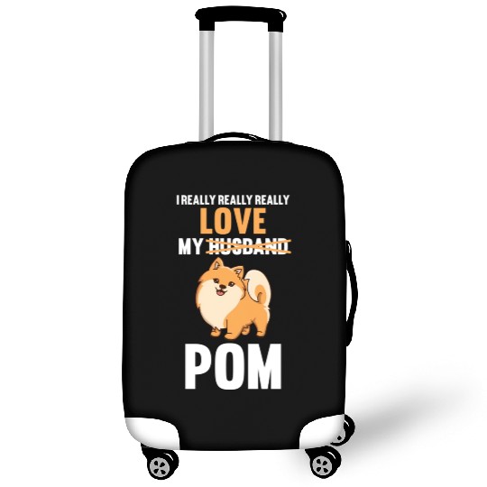 I Love My Husband Pomeranian Luggage Covers