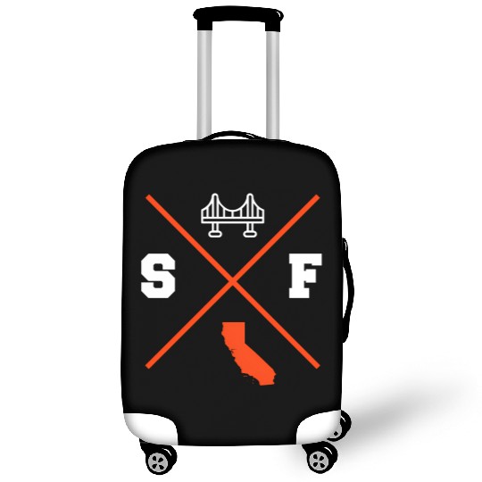 Sf San Francisco California Orange Outline Luggage Covers