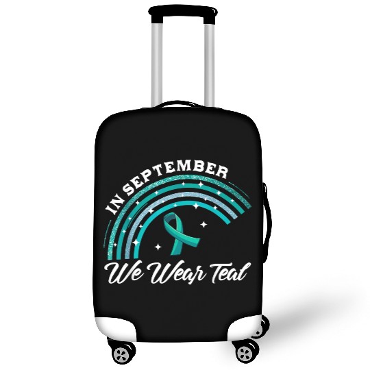 In September We Wear Teal Rainbow Pcos Awareness Luggage Covers