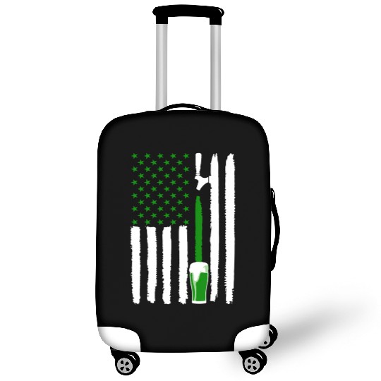 Green St PatricDay Beer American Flag Patriotic Ir Luggage Covers