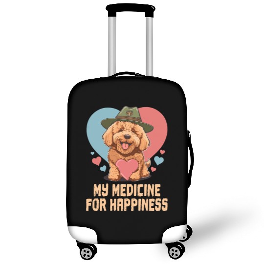 My Medicine For Happiness Goldendoodle Dog Dad Luggage Covers