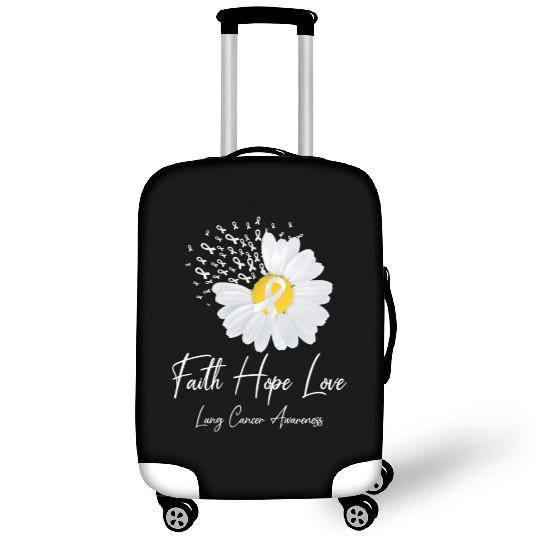 White Flower Ribbon Faith Hope Love Lung Cancer Aw Luggage Covers