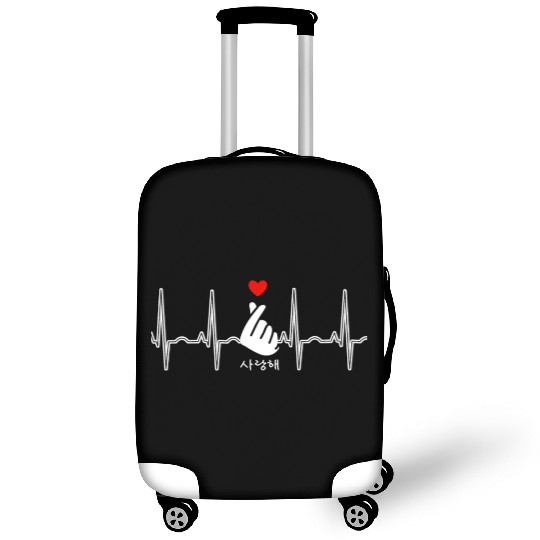 K-Pop Heart Finger Hand Symbol Saranghae EKG Luggage Covers