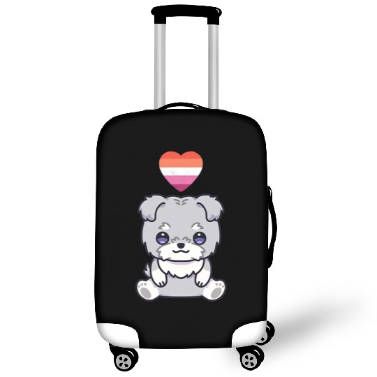 Lesbian Schnauzer Dog Lgbtq Pride Flag Anime Luggage Covers