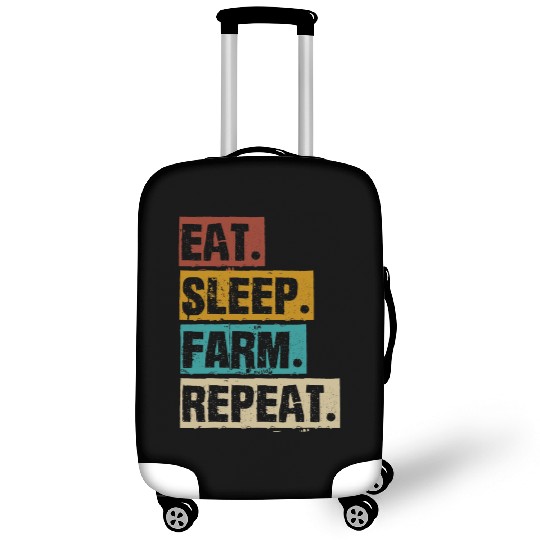 Eat Sleep Farm Repeat Retro Vintage Farmer Farming Luggage Covers