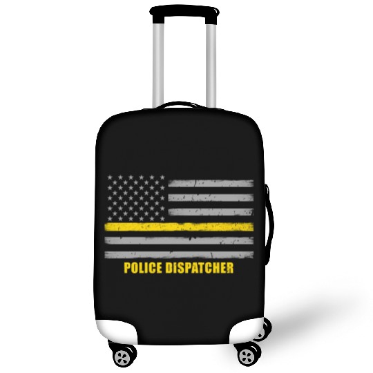 Police Dispatcher - Thin Gold Line Flag Luggage Covers