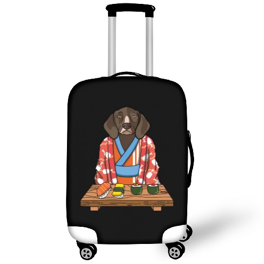 Kawaii Japanese German Shorthaired Pointer Kimono Luggage Covers