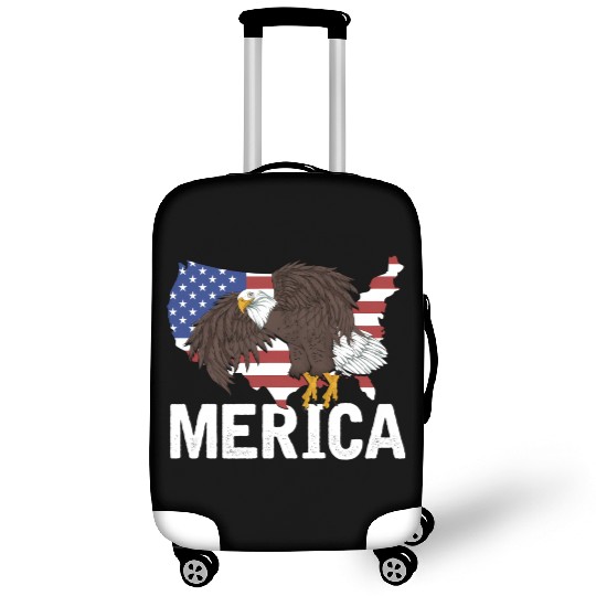 Us Flag Merica Pride Patriot Proud American Bald Luggage Covers