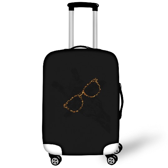 Hipster Giraffe Print Leopard Print Glasses Luggage Covers