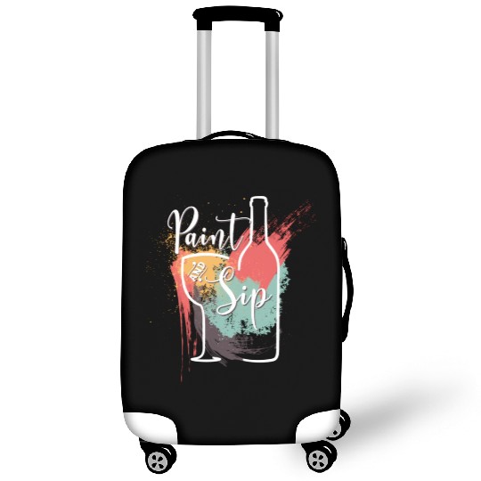 Paint And Sip Party Night Wine And Canvas Novelty Luggage Covers