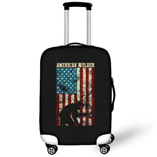 Welding Patriotic Distressed Usa American Flag Luggage Covers