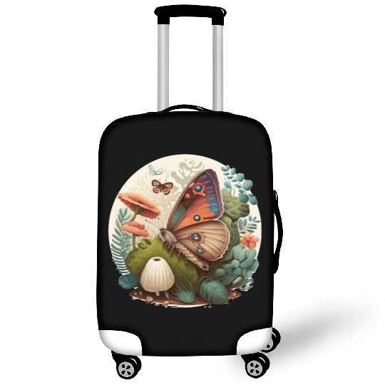 Cottagecore Butterfly Mushroom Plants Botanic Herb Luggage Covers