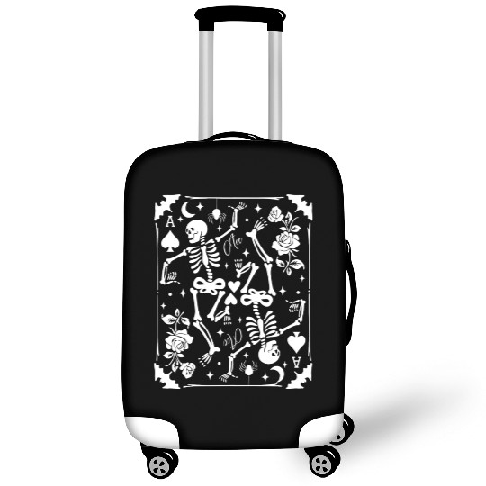 Skeleton Ace Of Spades Card Goblincore Punk Grunge Luggage Covers