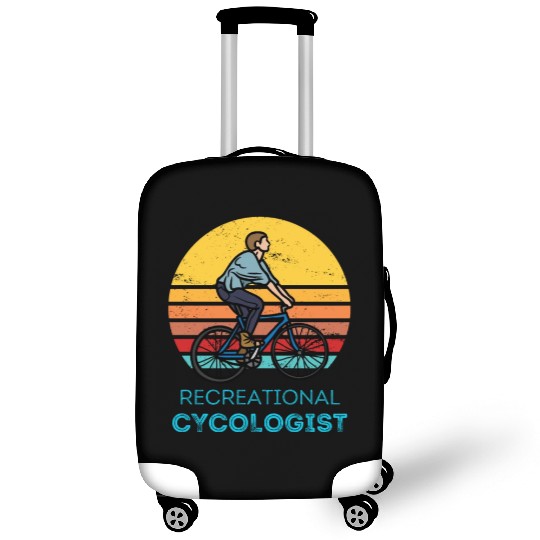 Recreational Cycologist Retro Sunset Cycling Luggage Covers