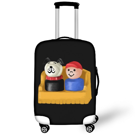 Little People Boy And His Dog Painting Luggage Covers