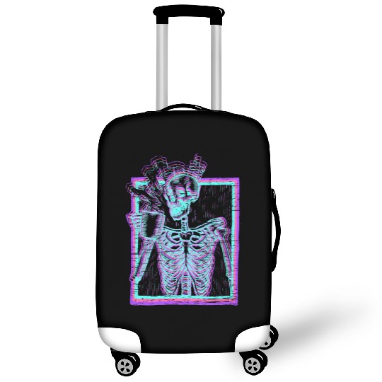 Distressed Synthwave eleton Vaporwave Smiling Luggage Covers