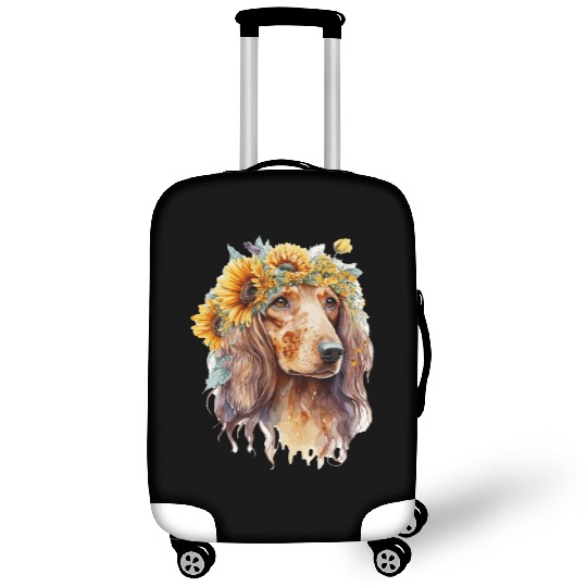 Watercolor Dachshund Sunflower Dog Breed Pet Puppy Luggage Covers