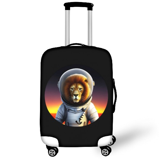 Astronaut lion at sunset Luggage Covers