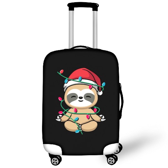 Sloth Lover Gift Kawaii Santa Sloth Christmas Luggage Covers