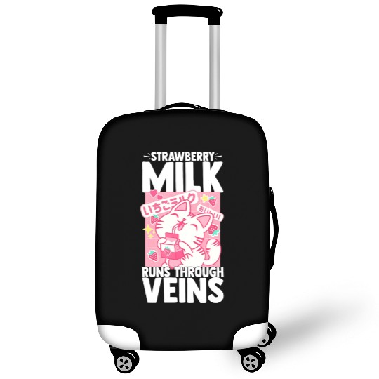 Strawberry Milk Shake Korean Vegan Japanese Drink Luggage Covers