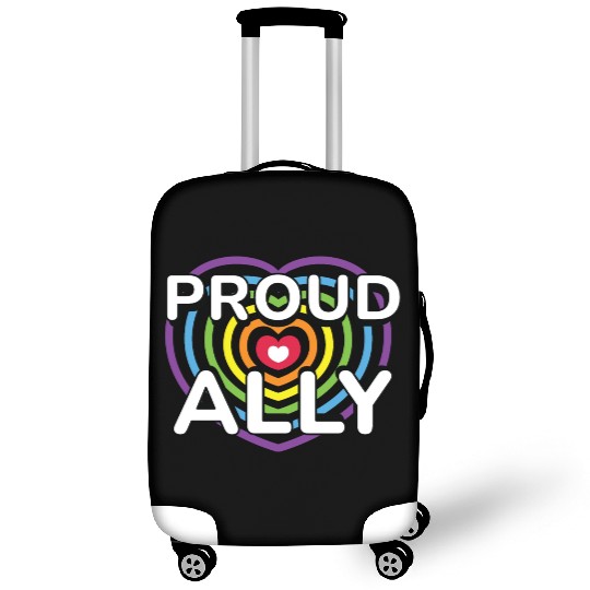 Proud Ally Rainbow Heart LGBTQIA Pride Month v02 Luggage Covers