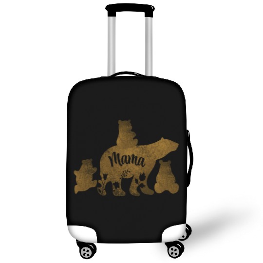 Mama Bear With 3 Baby Bear Cubs Following Mama Luggage Covers