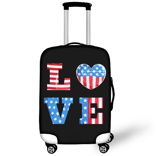 LOVE America Independence Day USA Patriots Luggage Covers