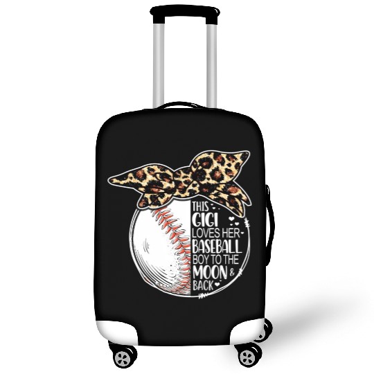 Baseball Gigi Vintage Leopard Messy Bun Luggage Covers