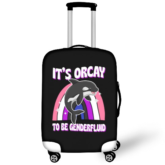 It'S Orcay To Be Genderfluid Lgbtq Ally Orca Whale Luggage Covers