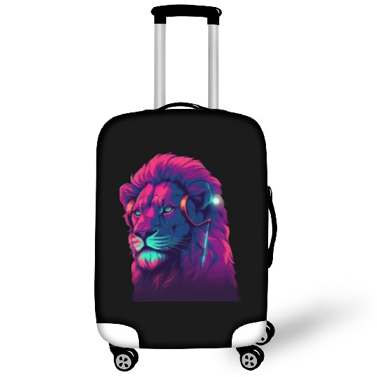 Lionheart Beats The Synthwave Roar of a Lion Luggage Covers