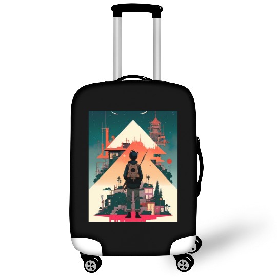 Starry Night Sky and Urban Vistas Luggage Covers