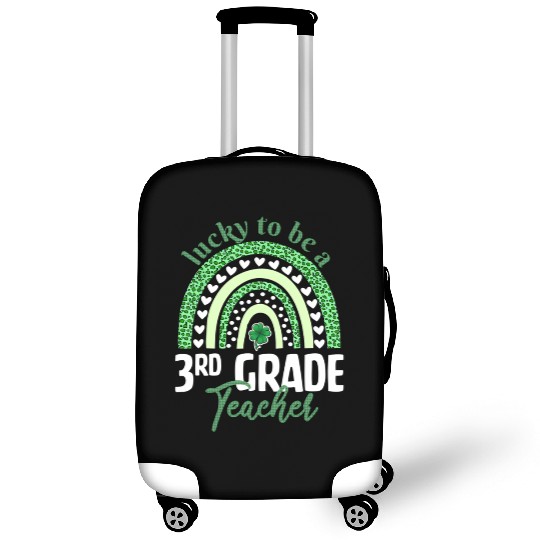 Lucky To Be A 3Rd Grade Teacher St Patric Day Leop Luggage Covers