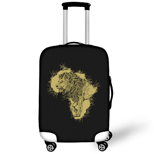 Gold Lion in Thorny Africa Luggage Covers