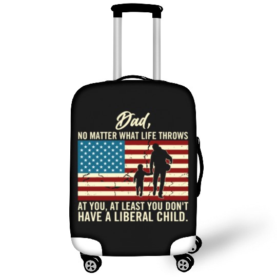Dad Throws At You Liberal Child USA Flag Luggage Covers