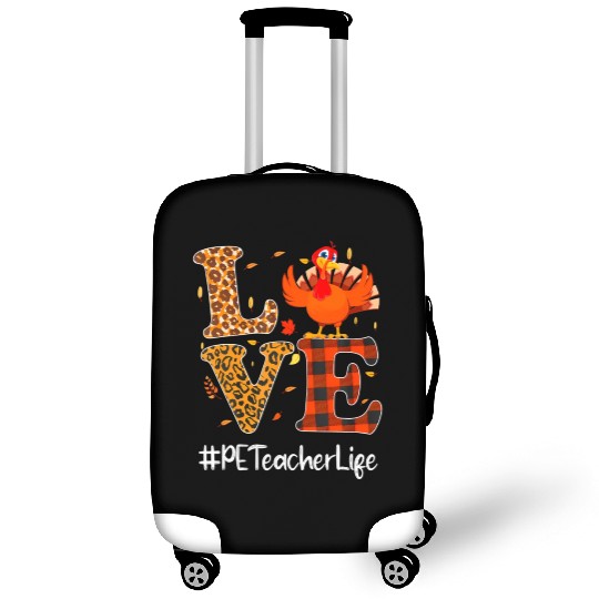 PE Teacher Love Thanksgiving Leopard Turkey Luggage Covers