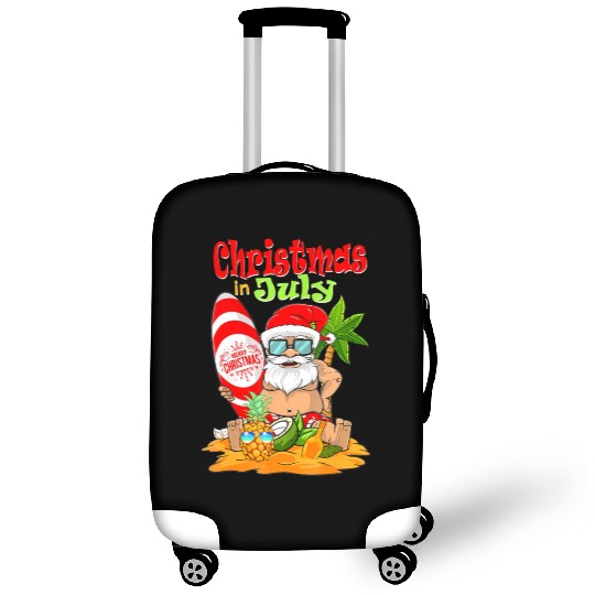 Christmas In July Funny Santa Summer Beach Luggage Covers