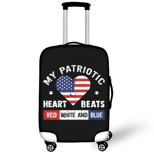 My Patriotic heart red white blue 4th of July Luggage Covers