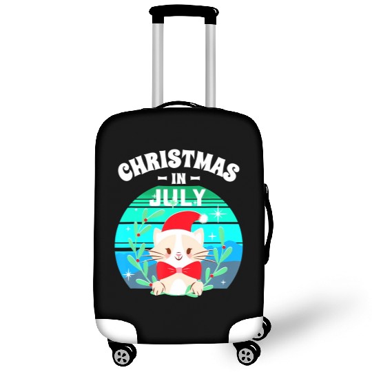Christmas in July for Women Men Cat Christmas Luggage Covers