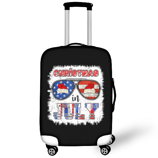 Christmas in July Santa Hat Sunglasses Summer Luggage Covers