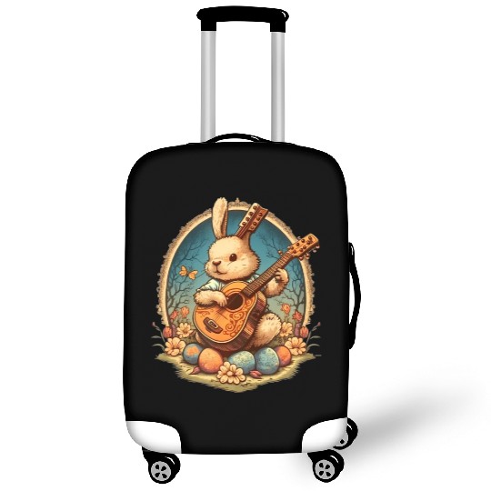 Cottagecore Aesthetic Bunny Playing Banjo Guitar Luggage Covers