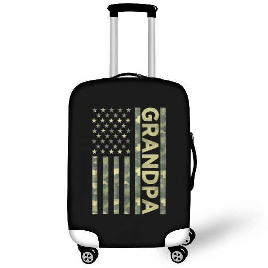 Proud Grandpa Camouflage American Us Flag Camo Luggage Covers