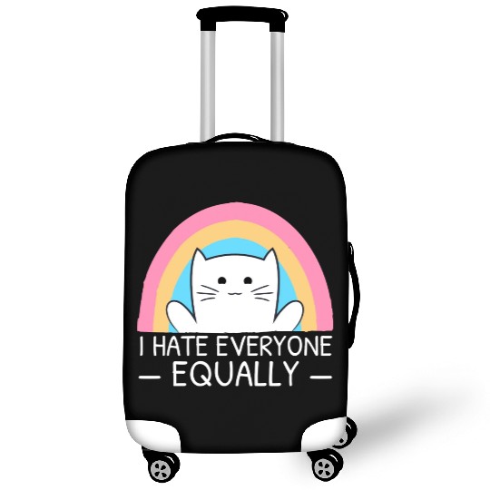 I Hate Everyone Equally Funny Cat Lover Rainbow Luggage Covers